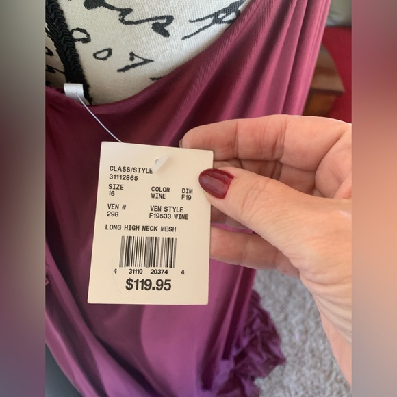 David’s Bridal Wine Grecian Style Bridesmaids Formal Dress - Picture 7 of 9